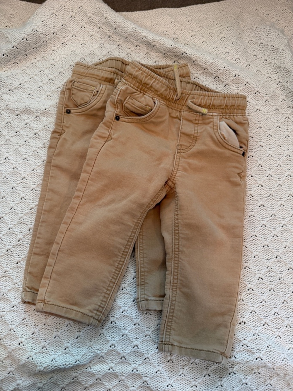 2 Pair! Kids Pull-On Pants in Tan – Comfortable Everyday Bottoms